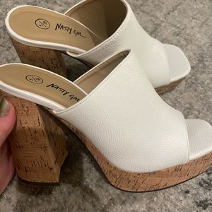 Brand New Nasty Gal White Wedges! Never Worn!